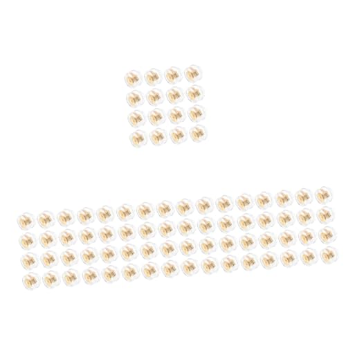 VILLCASE 5sets Silikonohrringe Ohrringträger Für Stecker Flache Ohrring-verschlüsse Für Ohrstecker Modeschmuck Zubehör Ohrring Diy Zubehör Verriegelung Der Ohrringrückseiten Golden 50pcs*5 von VILLCASE