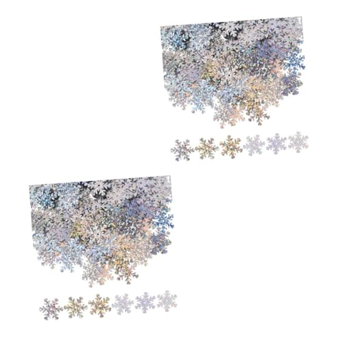 VILLCASE 5st Dekorationsmaterialien Mit Pailletten Silbernes Schneeflockenkonfetti Schneekugel Schnee Weihnachtsdekorationen Für Den Tisch Schneeflocken-konfetti Glitzern Plastik Silver von VILLCASE