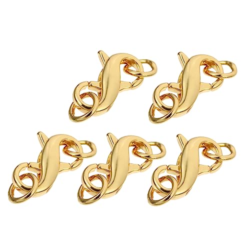 VILLCASE 5st Doppelköpfige Hummer Schnalle Kit Zur Schmuckherstellung Perlen Für Armbänder Goldschließe Schlüsselanhängerringe Anhänger Für Die Schmuckherstellung Bausätze Metall Golden von VILLCASE