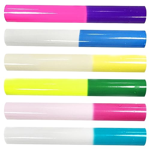 VILLCASE 6 Rollen Dekorative Tassenaufkleber Wiederverwendbar Zubehör Recycelbar Stielgläser Klare Aufkleber Klopfen Neon-trinkbecher Mini-tasse Wegbringen Becher Mit Deckel Flasche Pvc von VILLCASE