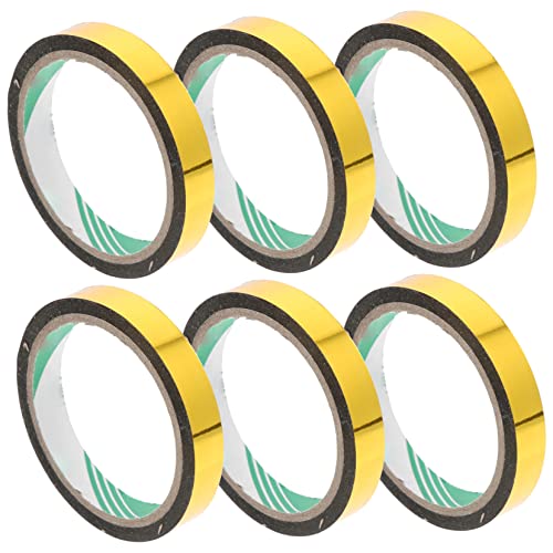 VILLCASE 6 Rollen Goldenes Klebeband Für Schreibwaren Grafisches Klebeband Goldenes Klebeband Reflektierende Streifen Spiegelband Klebeband Für Weiße Tafeln Selbstklebendes Dünnes von VILLCASE