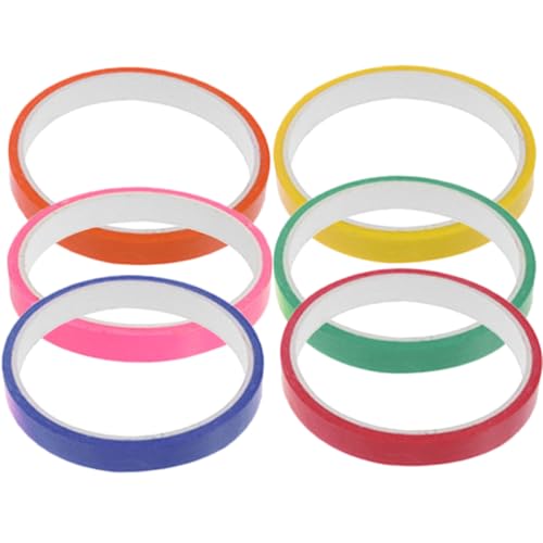 VILLCASE 6 Rollen Klebriges Ballband Klebeband Breit Transparenter Doppelseitiger Kleber Malerbandfarben Klarer Klebriger Tack Runde Aufkleberetiketten Bandspender Klebestreifen Plastik von VILLCASE