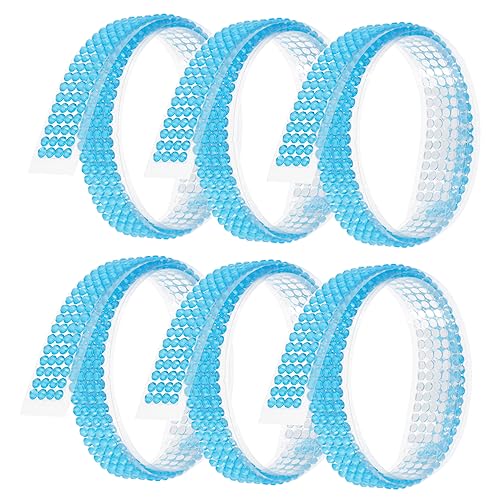 VILLCASE 6 Rollen Selbstklebende Bohreraufkleber Diy Klebeband Glitzerndes Strassband Geschenkbänder Glanzbänder Scrapbooking-bänder Glitzerbanddekor Selbstklebende Strasssticker Acryl Blue von VILLCASE