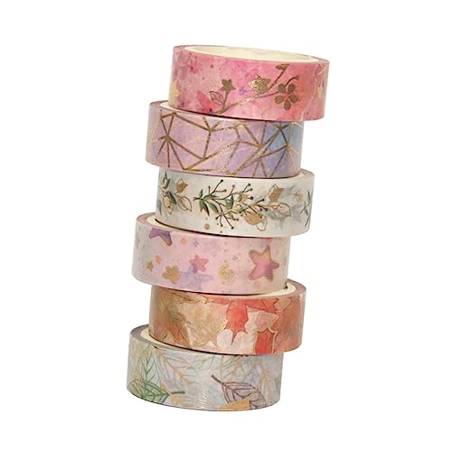 VILLCASE 6er-pack Japanisches Farbiges Klebeband mit Blumenaufdruck Zum Dekorativen Verpacken Von Scrapbooks von VILLCASE