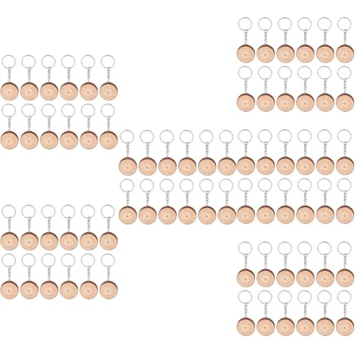 VILLCASE 6 Sätze Handbemalter Schlüsselanhänger Schlüsselbund Schlüsselwort Schlüsselringe Einziehbar Schlüsselanhänger Für Schlüsselanhängerringe Hölzern 12 Stück * 6 von VILLCASE