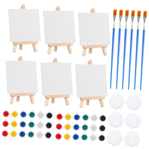 VILLCASE Mini-staffelei-malset 6 Sets -pinsel-set Aquarell-/ölgemälde-zubehör Ideal Für Reisen Und Bastelarbeiten von VILLCASE