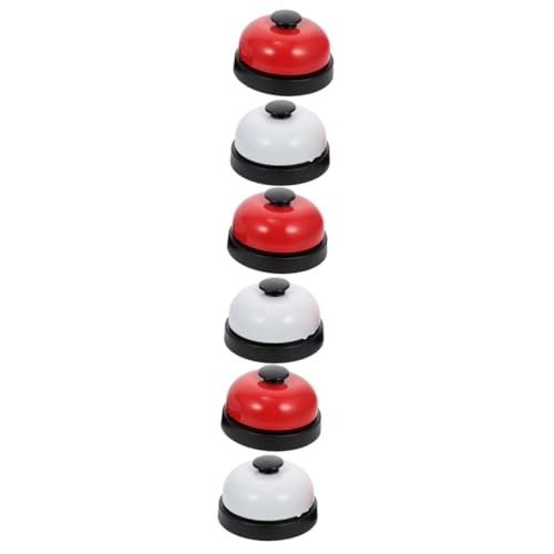 VILLCASE 6 Stück Spielglocke Handpressglocke Hand Abendessenglocke Lebensmittellinie Glocke Weihnachten Handglocke Teeglocke Tempelglocke Restaurant Serviceglocke Klingeln Glocke Spielzeug von VILLCASE