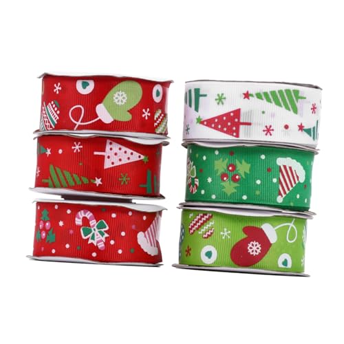 VILLCASE Weihnachtsdekoration Geschenkband Im Set DIY Geschenkverpackung 10 Yards Pro Rolle Und Mit Weihnachtsmotiv Für Kreative Bastelprojekte von VILLCASE