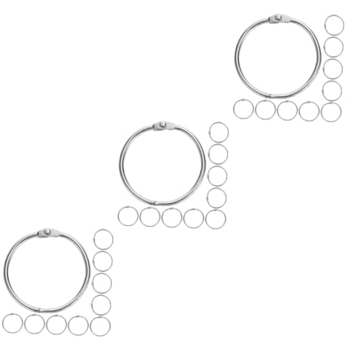 VILLCASE 60 Stk Ringbuch-Ring Kreis-Schlüsselanhänger Schnallen für lose Blattbinder Clipringe aktivitätsringe ringbinder Schlüsselringe kleine Binderinge Notebook-Ring selber machen Metall von VILLCASE