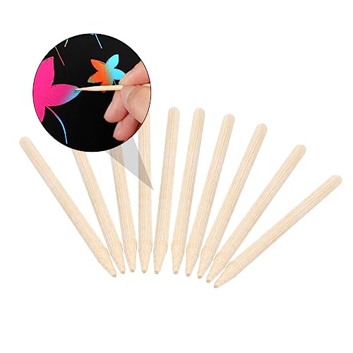 VILLCASE 60 Stück Kratzmalstifte Kratzpapier Scratchboard Werkzeuge Kinder Stylus Universal Stylus Sticks Scratchboard Kunstwerkzeuge Kratzmalerei Zubehör Gadgets Für Holz von VILLCASE