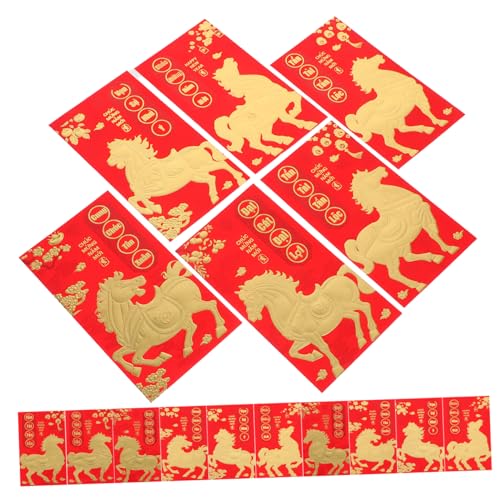VILLCASE 60 Stück Rote Umschläge Jahr Des Pferdes Traditionelle Vietnamesische Lunar Year Umschläge Robuste Geldumschläge Für Frühlingsfest Geschenkübergabe VILLCASE 60 Stück Rote Umschläge Jahr Des Pferdes Traditionelle Vietnamesische Lunar Year Umschläge Robuste Geldumschläge Für Frühlingsfest Geschenkübergabe von VILLCASE