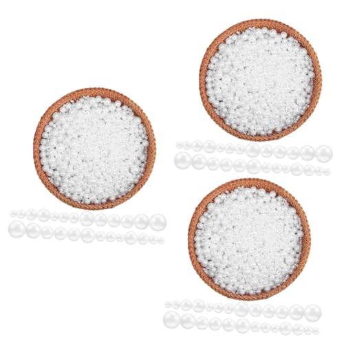 VILLCASE 6615 Stk Imitationsperlen mit geradem Loch Kunstperlen Perlen Perlenvasenfüller Perlen aufnähen kunststoffperlen perlen für ohrringe Perlen zum Basteln Perlen mit Löchern Abs Weiß von VILLCASE