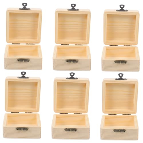 VILLCASE 6St DIY Schmuckkästchen haar spangen haarclips decor schmuck organizer schmuckkasten haar volumenclip Karton für Fotos Körbe madera Boxen mit Deckel Bambus Khaki von VILLCASE