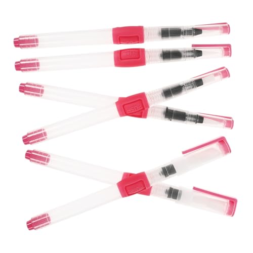 VILLCASE 6st Wasserlösliche Wasserspeicherbürste Aquarellpapierblock Airbrush Kreative Markierungen Kleiner Pinsel Aquarellstifte Kleine Pinsel Farbstifte Pastell Berühren Gel Rosa Plastik von VILLCASE