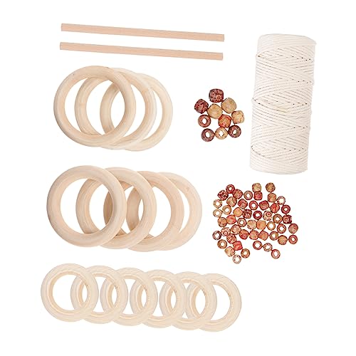 VILLCASE 76 Teiliges Holzperlen DIY Set Runde Holzperlen Lose Spacer Beads Handgefertigte Schmuckzubehör Für Bastelprojekte Und Kreative DIY Ideen von VILLCASE