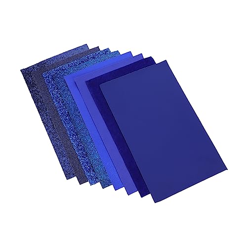 VILLCASE 8 Blatt Blatt Blaues Leder Bastelsets Zurück zum Schulstoff gewachster Faden weißer Tüll Bastelpelz kunstleder bastelleder lederwerkzeug lederbänder DIY-Material Ledermaterial Blue von VILLCASE