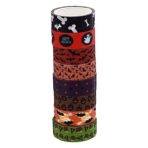 VILLCASE 8 Rollen Washi-tape Klebebandmaskierung Halloween-dekorationen Im Innenbereich Fledermaus- Doppelt Spender Haustier Verpackung Platte Geschirr Breites Klebeband Party Papier von VILLCASE