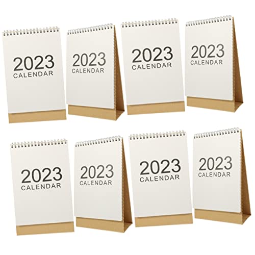 VILLCASE 8 Stk Kalender 2023 Mini-Tischkalender Staffelei-Tischkalender Standkalender Schreibtischkalender tischkalender basteln plan Desktop-Kalender 2023 Kalender Schreibtisch Papier Weiß von VILLCASE