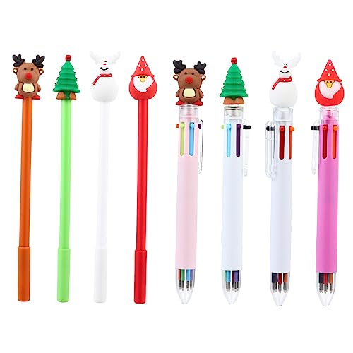 VILLCASE 8St Weihnachtsgelstift kugelschreiber gelstifte ballpoint pen room decor for schulm weihnachtlicher Gelstift Tintenstift Gelschreiber im Weihnachtsdesign Cartoon-Gelstift Plastik von VILLCASE