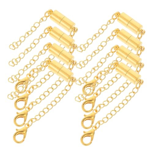 VILLCASE 8st Magnetschnalle Kupferzubehör Stift Halskette Aus Sterlingsilber Silberketten Für Die Schmuckherstellung Armband Männer Halter Halsband-halskette Perlen Rostfreier Stahl Golden von VILLCASE