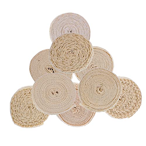 VILLCASE 9 Rollen Spitzen zubehör Hochzeit Blumenbänder gefälscht Kleid überlagern bastelzubehör bastelmaterial bastel materialien Vorhangspitze Geschenkband Nähhandwerk Baumwollfaden Beige von VILLCASE