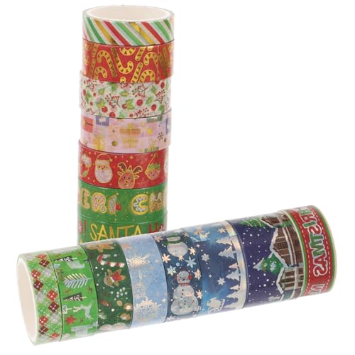 VILLCASE 9 Rollen Weihnachts-washi-tape Weihnachtsdekorband Klebebänder Papierklebeband Selber Machen Dekoratives Papierband Dekorative Papierbänder Fotoalbumband Japanisches Papier von VILLCASE