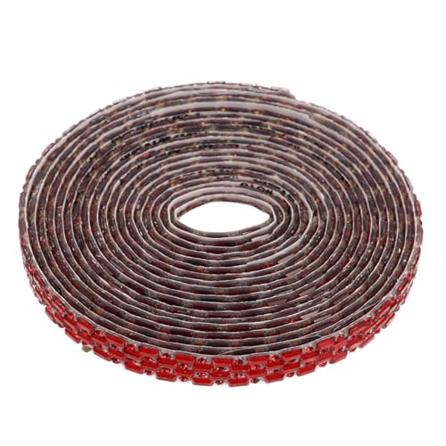 VILLCASE Buntglas-Strassstreifen bastelmaterial Aufkleber mit Strasssteinen funkelndes Strassband selbstklebende Strassstreifen Bling-Wrap dekoratives Band Strassverzierung Perlenband rot von VILLCASE