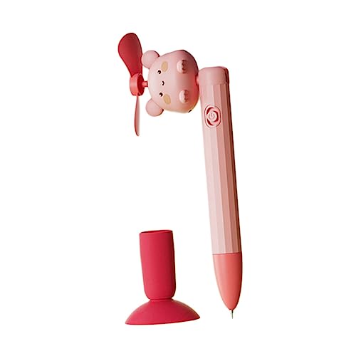 VILLCASE Fan-Stift Kugelschreiber mit Cartoon Stift mit süße Stifte badestifte süßes stationäres fächer Schreibstift mit Saugnapf elektrischer Lüfter Stift Sport Rosa von VILLCASE