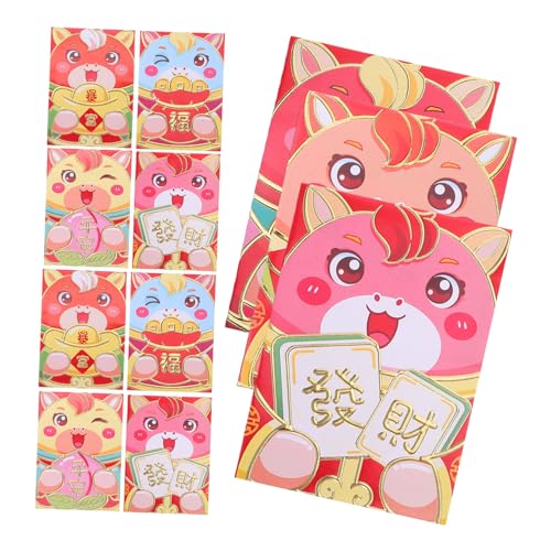 VILLCASE Frühlingsfest Rote Umschläge Cartoon Pferd Stabile Papierqualität Lebendige Farben für Chinesisches Neujahr Glücksgeldtaschen für Festtagsgeschenke VILLCASE Frühlingsfest Rote Umschläge Cartoon Pferd Stabile Papierqualität Lebendige Farben für Chinesisches Neujahr Glücksgeldtaschen für Festtagsgeschenke von VILLCASE