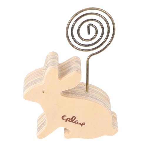 VILLCASE Hasendekor Aus Holz Holzdekoration Hase Desktop-dekoration Hasenstatuen Aus Holz Home-memo-halter Kaninchen-skulptur Kaninchen- Osterhasenskulpturen Osterdeko Eisen Khaki von VILLCASE