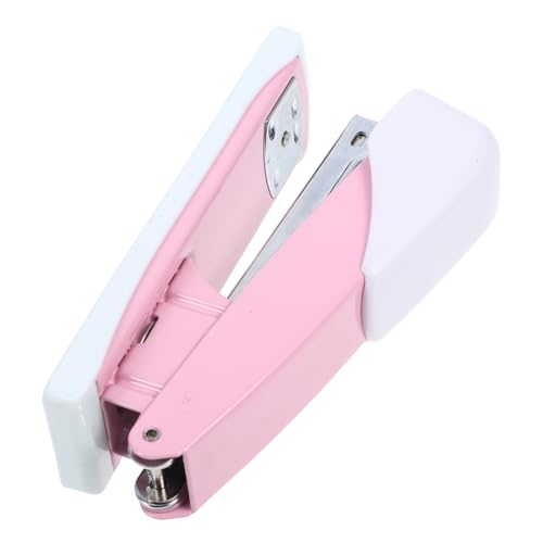 VILLCASE Hefter büromaterial Links Papierheftmaschine ergonomische Heftgeräte Büro-Heftgerät Wohnaccessoire ästhetische stationäre Eisen Rosa von VILLCASE