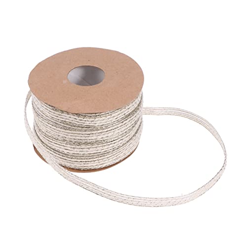 VILLCASE Jute-Gurtband Kordelzugseil Perlen Haken Bungee Schnürsenkel Netz Jute-Band für DIY-Bastelarbeiten Weißes Jute-Material Handgemachte Geschenkideen mit Jute-Band Bandgewebe Juteband von VILLCASE