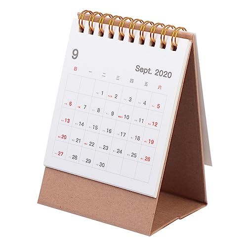 VILLCASE Kalender 2021 Desktop-staffelei Faltkalender 2020 Bis 2021 Benutzerdefinierter Tischkalender Tragbarer Kalender Standkalender Kalender 2020-2021 Coil-tischkalender Papier Weiß von VILLCASE