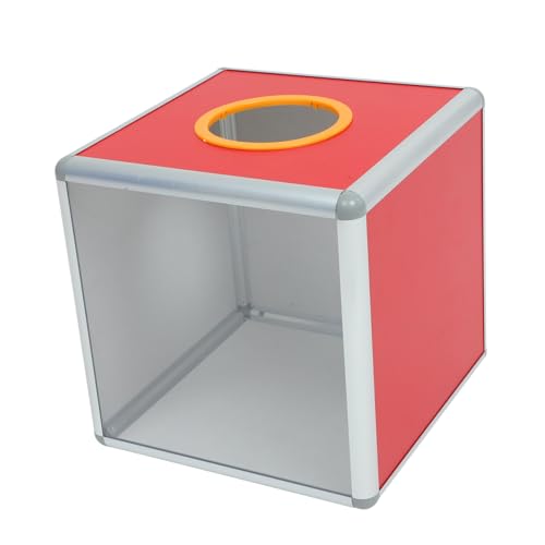 VILLCASE Kasten Lotterie-box Fahrkarte Tombola Spende Geld Kasse Glücklich Lotterie Container Lose Für Die Windelverlosung Vorschlagspostfach Produkt Halter Abs Aluminiumlegierung Rot von VILLCASE