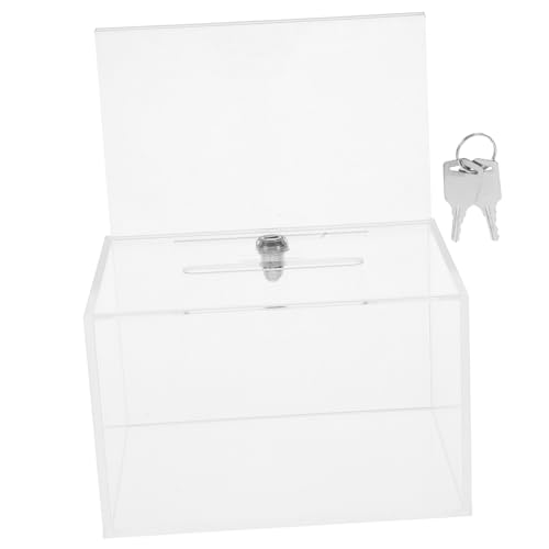 VILLCASE Kasten Vorschlagsbox Wahlbox box mit schloss Abstimmungsbox Schulbox Acryl Transparent von VILLCASE