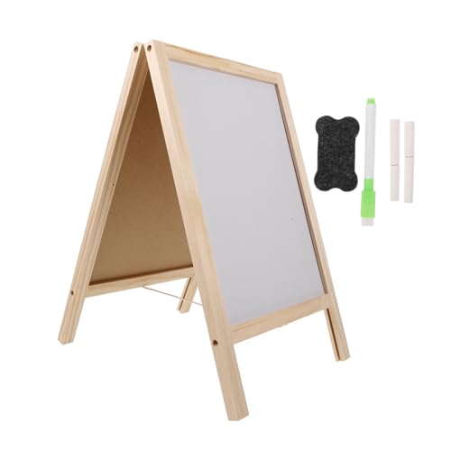 VILLCASE Kleine Tafel Zeichen Tafel Staffelei Doppelseitige Tafeln Planke Schwarzer Plakatkarton Kreidetafel-schild Kreidetafel Schild Mini-tafel Bambus von VILLCASE