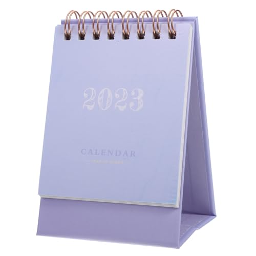 VILLCASE Mini Tischkalender praktischer Tageskalender 2023 Desktop Wandkalender 2023 Mini-Dekor office organizer büro organizer Notizblöcke Desktop-Standkalender Bürobedarf Papier Violett von VILLCASE