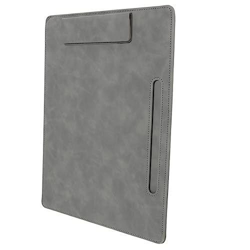 VILLCASE Ordnerbrett Bürobedarf Klemmbrett mini Zwischenablage Bretter Clip Tablette write board aktenordner Schreibmappe mit Klemmbrett cartape Papierbasis Konferenz-Schreibtafel Pu Grey von VILLCASE