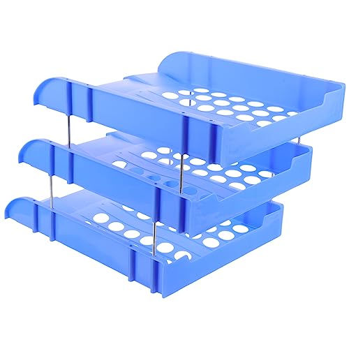 VILLCASE Papierregal schreibtischgestell tischregal schreibtisch Schreibtisch-Ablage Büropapierhalter Organisator für Papierfächer Tablett-Organizer Schreibtischablagen Plastik Blue von VILLCASE