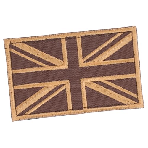 VILLCASE Patch Mit Britischer Flagge Abzeichen Mit Aufnähern Aufkleber Patches Gothic-patches Gestickte Aufnäher Applikation Mit Britischer Flagge Süße Aufnäher Brown Stoff von VILLCASE