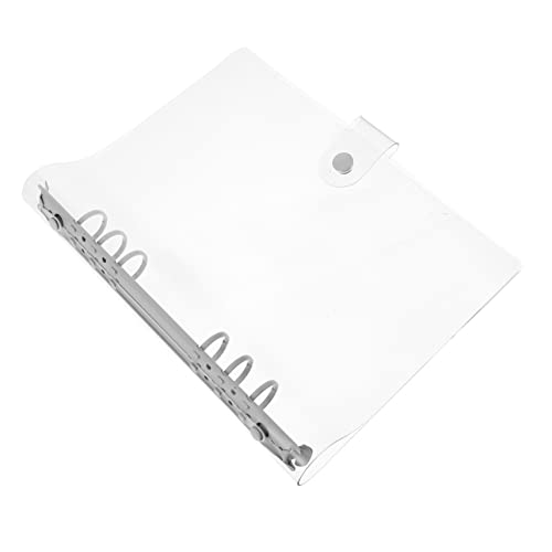 VILLCASE Pvc-kontobuch Budget-ordner-cover 3-ring-ordner Bindekreis Bunte Ringe 6 Ringbuchjournal Ringbuchdeckel Mini-notizblöcke Ringbuch-notizbuchhülle Klemmbinder Weiß Aluminiumlegierung von VILLCASE