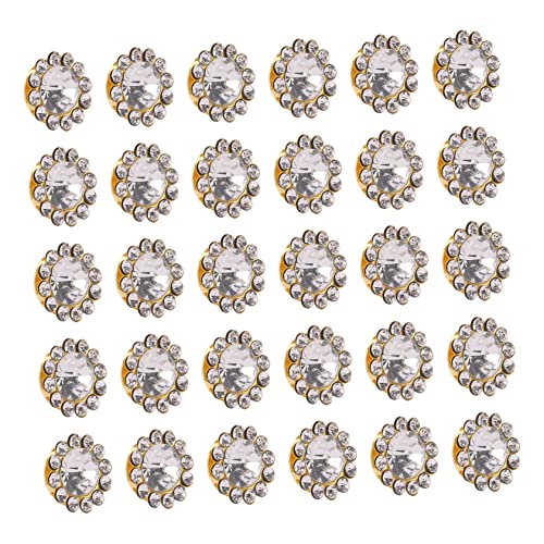 VILLCASE Schnalle mit Sonnenblumen-Diamant Strasssteine ​​nähen Nagelanhänger aus Chrom Stoff-Edelsteine Perlen Nagel Charms scheckheft scrabbook Kristallnähknöpfe Strass-Knöpfe Glas Weiß von VILLCASE