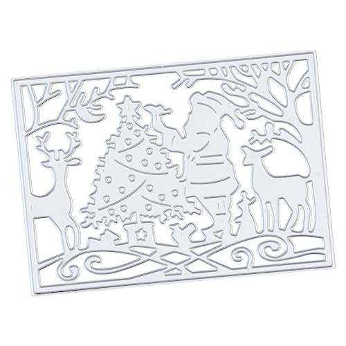 VILLCASE Schneidwerkzeug Weihnachtsstrumpffüller Weihnachts-Radiergummis christmas tree weihnachtsbäume santa Stanzformen Schablone Weihnachten Metall Stanzformen Kohlenstoffstahl Silver von VILLCASE