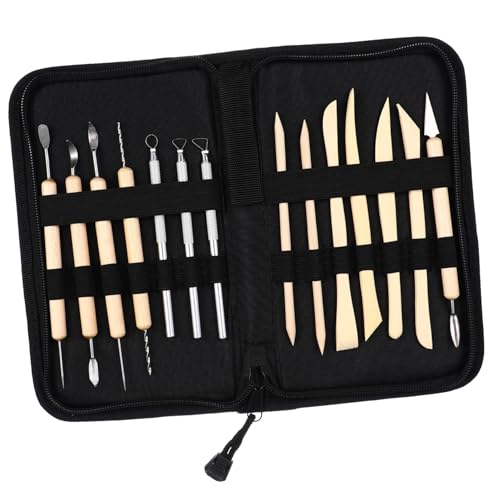 VILLCASE Skulptur Werkzeuge Holz Tonpunktierwerkzeug professionelle Styling-Tools Ton für die Töpferei Bausatz Ofen modellierwerkzeug modelierwerkzeug werkzeugtasche Skulptur Werkzeuge Ton von VILLCASE