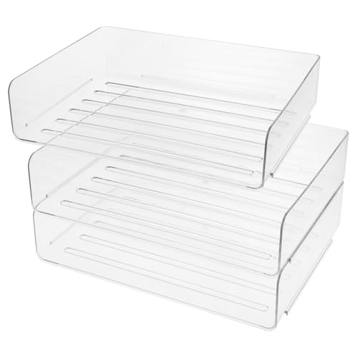 VILLCASE Stapelbare Papierablagen 3-Stufiger Papier-Organizer Durchsichtiger Haustier-Schreibtisch Briefablage Im A4-Format Schreibtisch-Organizer Aktenpapier Dokumentenablage Für von VILLCASE