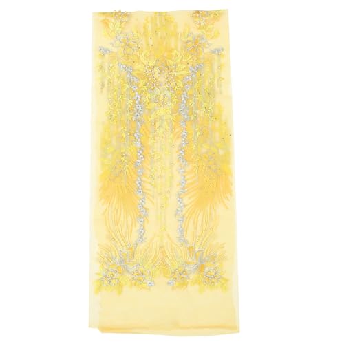 VILLCASE Stickerei Festival Spitzenstoff Brautparty- Spitzenband Hochzeit женская одежда ملابس نسائية Taschendekoration Damenbekleidung Mesh-Applikation Patches nähen Polyester Yellow von VILLCASE