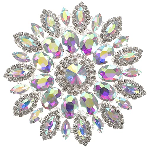 VILLCASE Strass-Applikation Mit Metallkettenrückseite Runde Kristall-Aufnäher Zum Aufbügeln Kristall-Blumenbroschen Für Brautpartykleider VILLCASE Strass-Applikation Mit Metallkettenrückseite Runde Kristall-Aufnäher Zum Aufbügeln Kristall-Blumenbroschen Für Brautpartykleider von VILLCASE