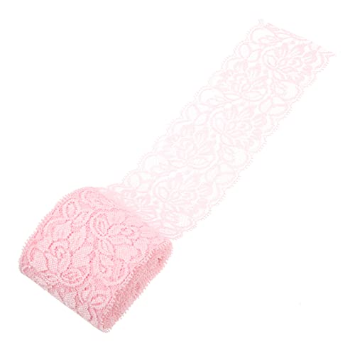 VILLCASE Stretch-Spitze Zeremonie dekorative Quasten Stifte Spitzenblume Zubehör trimmen nylongarn Spitzen-Accessoire Spitzenborte für Vorhänge Kleidung Spitzenstoffbesatz Spandex-Garn Rosa von VILLCASE