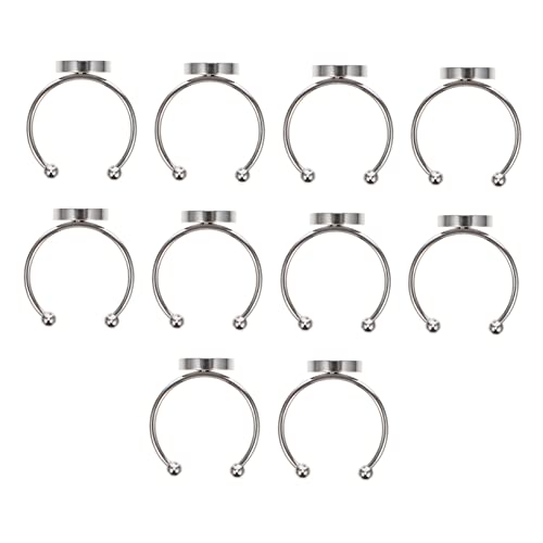 VILLCASE Verstellbare Ringrohlinge Aus Edelstahl DIY Schmuck Bastelset Für Ringe Bezel Ringe Bastelmaterialien Für Kreative Ringgestaltung 8mm Durchmesser von VILLCASE