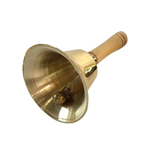 VILLCASE Weihnachtshandglocke Jingle Bells Handhaben Türklingel Weihnachten Jingle Bell Spielzeug Weihnachtsglocke Haustier Kirchliche Handglocken Handglockenrasseln Hölzern Golden von VILLCASE